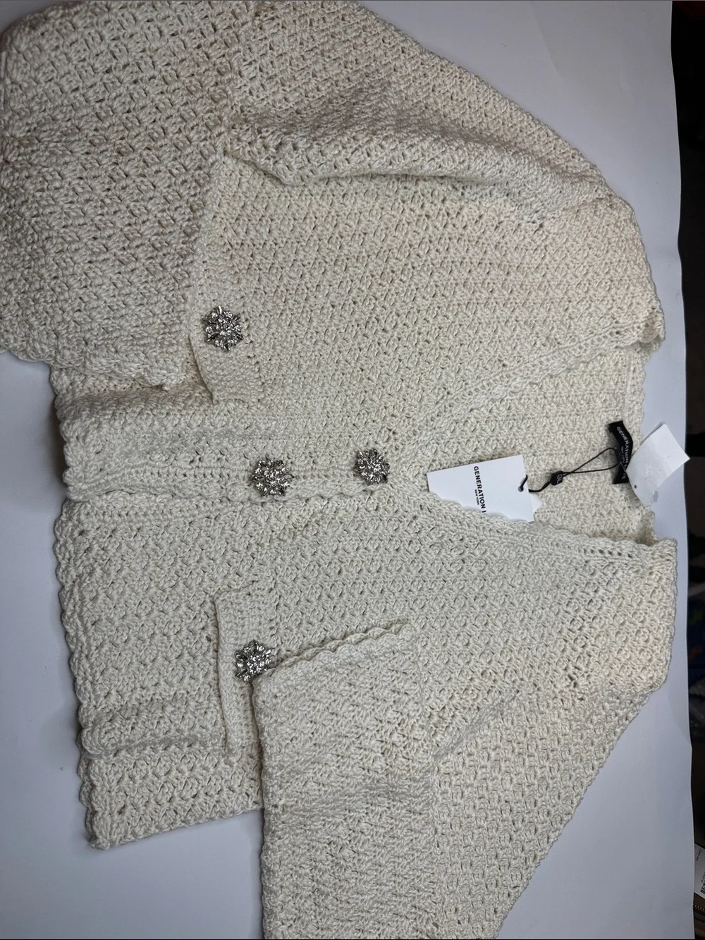 Generation Love Joy Crochet Cardigan Size Large - Picture 3 of 6